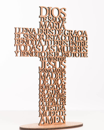 Cruz Oración de Personalizada (Troquelada) Grande 14"
