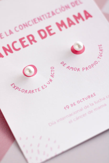 Aretes de Perla "Amor Propio" - ELLAS CONTRA EL CANCER