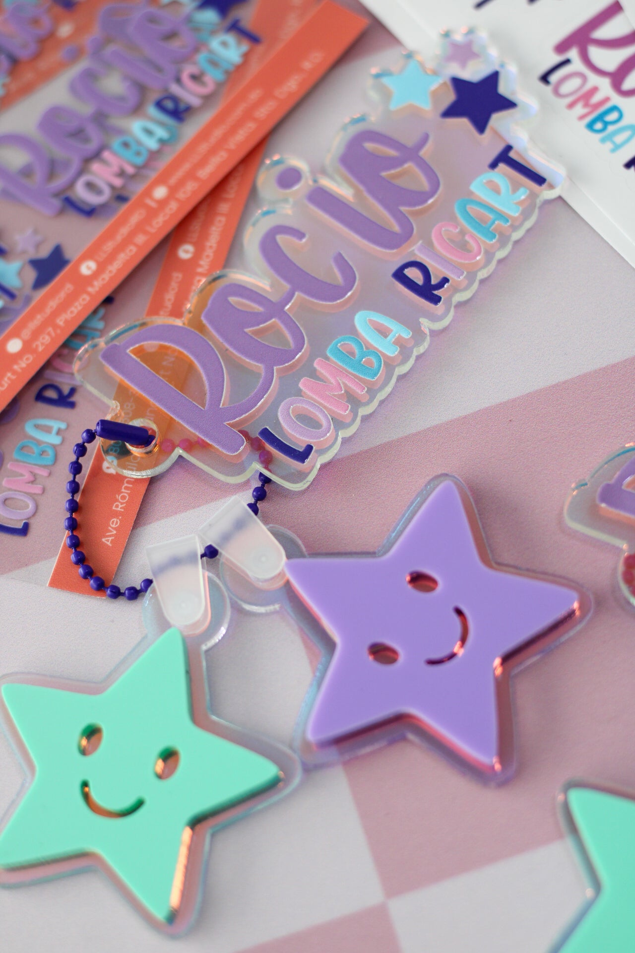 BACK TO SCHOOL Set Happy Stars - tag escolar personalizado holográfico - LL Studio