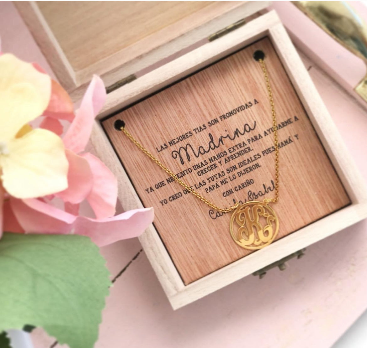 Cajita de Madera Personalizada – ¿Quieres Ser Mi Madrina?