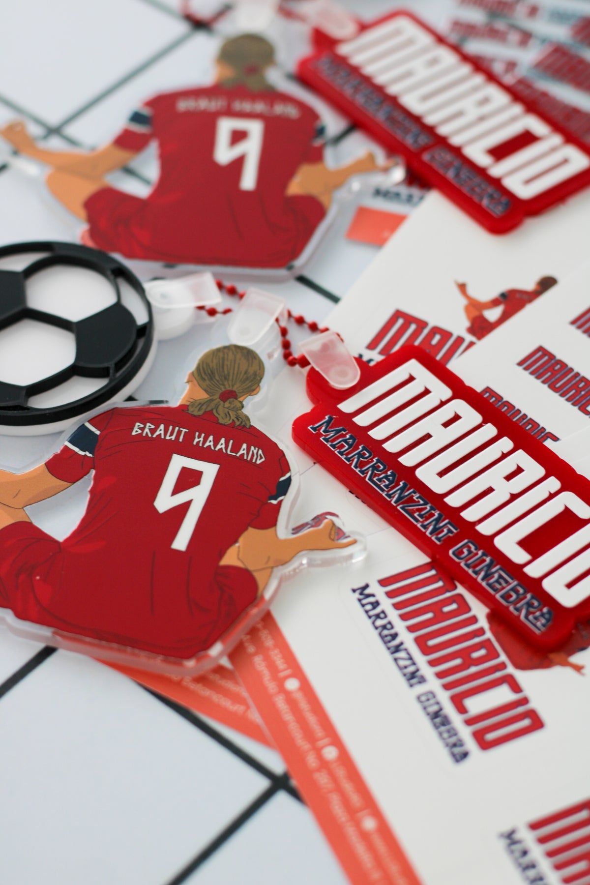 BACK TO SCHOOL Deluxe Set Golden Boot - tag escolar nombre completo con charms de futbol - LL Studio