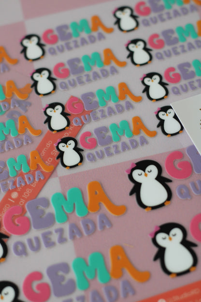 BACK TO SCHOOL Deluxe Set Sleepy Penguin - tag escolar en forma de pingüino con glitter iridiscente - LL Studio