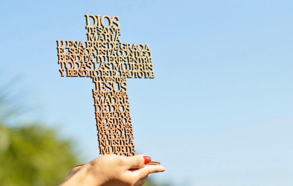 Cruz Oración de Personalizada (Troquelada) Grande 14"