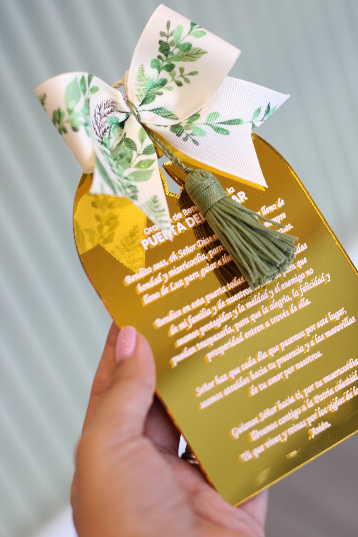 Bendición del Hogar en acrílico dorado - LL Studio