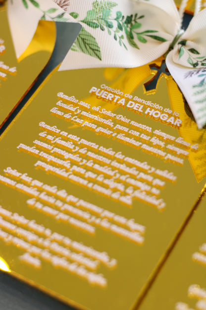 Bendición del Hogar en acrílico dorado - LL Studio