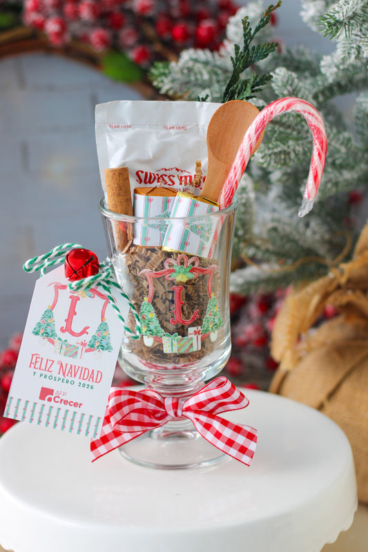 Hot Cocoa Gift Set taza de cristal personalizada - LL Studio