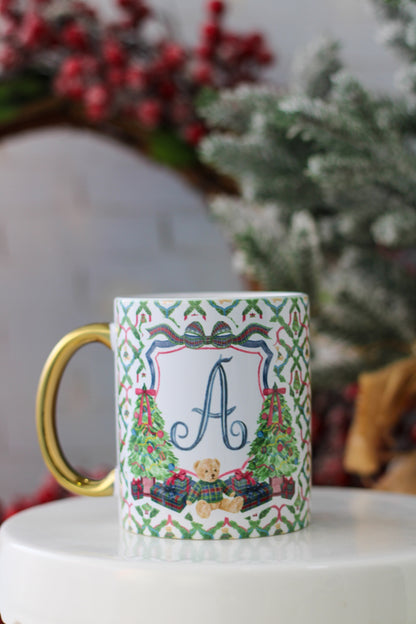Detalle osito tartan y arbolitos - Mug LL Studio