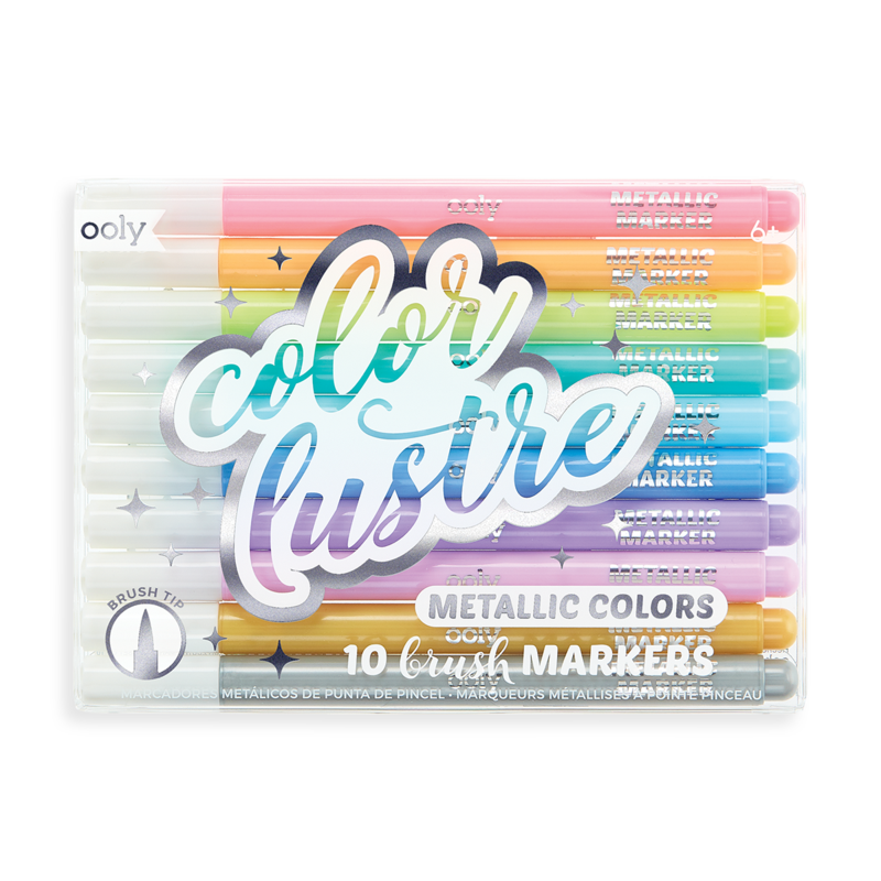 OOLY - Color Lustre Metallic Brush Markers - Set of 10