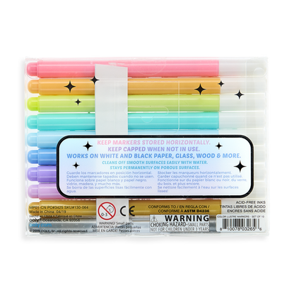 OOLY - Color Lustre Metallic Brush Markers - Set of 10