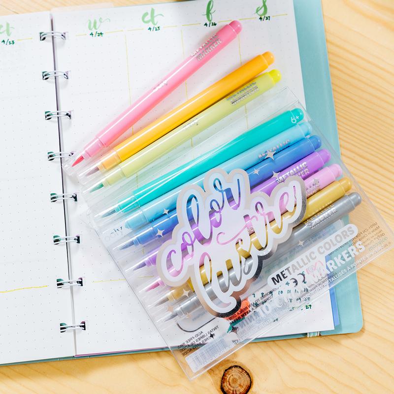 OOLY - Color Lustre Metallic Brush Markers - Set of 10