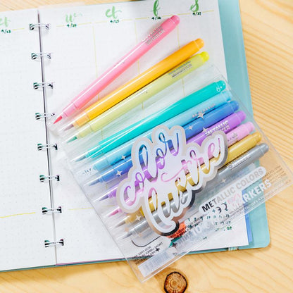 OOLY - Color Lustre Metallic Brush Markers - Set of 10