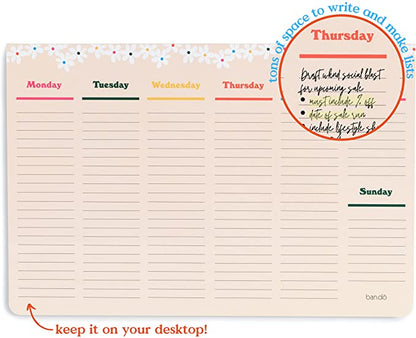 Ban.Do - WEEK-TO-WEEK MEGA DESK NOTEPAD - DAISIES