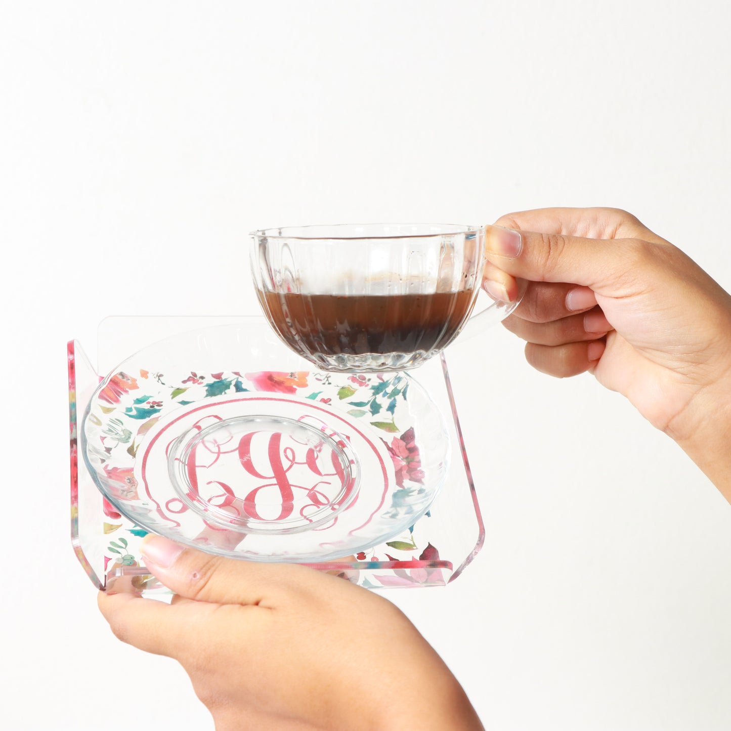 Set de Bandejita + Taza de Cristal | ACUARELLA GARDEN Christmas Edition