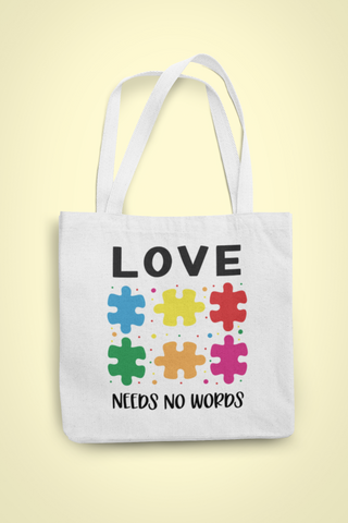 Canva Bag “Autism Awareness” - Love needs NO words.
