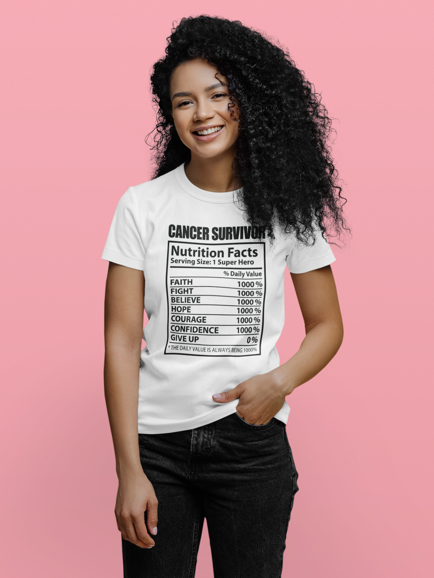T-Shirt Survivor Nutritional Facts - Ellas Contra el Cáncer