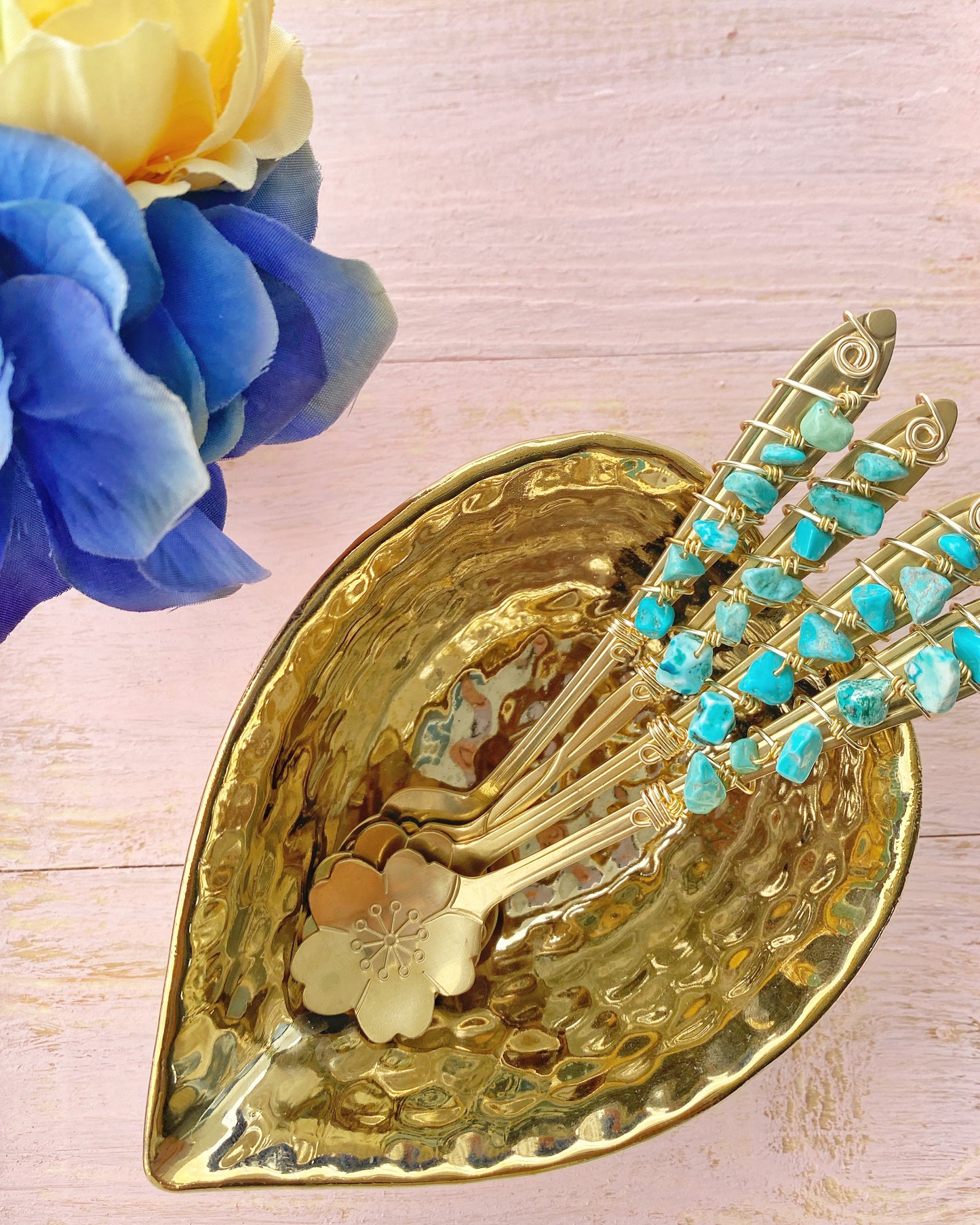 Cucharitas Flower Teaspoon Set c/ Perlas