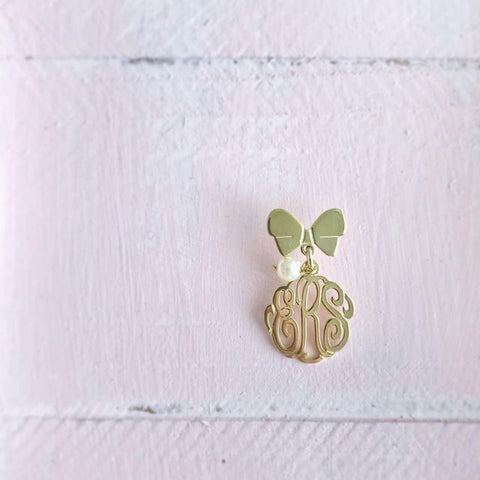 BabyPin Tope de Lazo en Plata Bañada en Oro + Charm de Perla