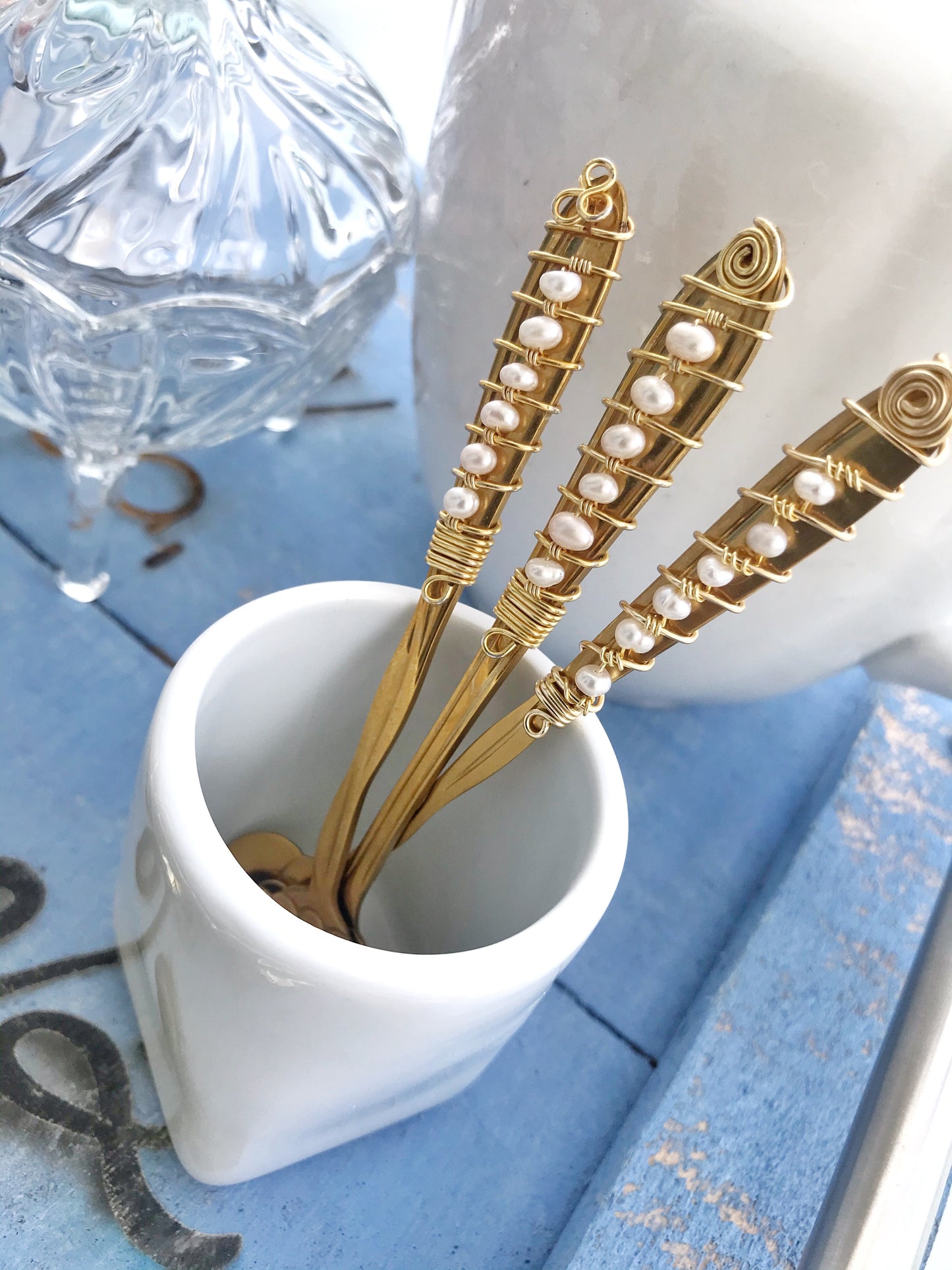 Cucharitas Flower Teaspoon Set c/ Perlas
