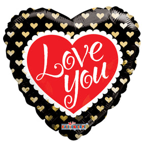 18″ PR Golden Hearts I Love You