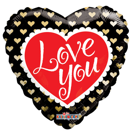 18″ PR Golden Hearts I Love You