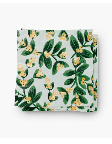 Rifle Paper Co - Holiday Cocktail Napkins - Mistletoe